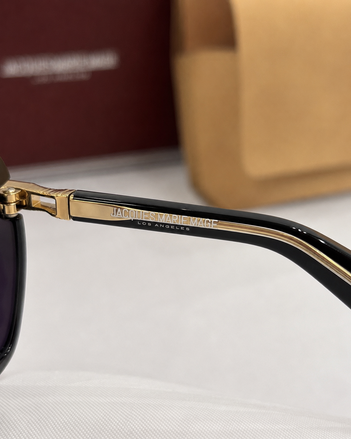 JMM Gold Black Double-Bridge Navigator Sunglasses