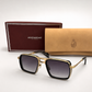 JMM Gold Black Double-Bridge Navigator Sunglasses