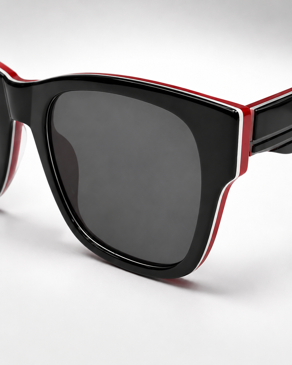 CD Black Red Oversized Square Sunglasses