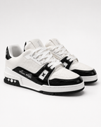 LV — Men’s Black & White Croc-Effect Sneakers