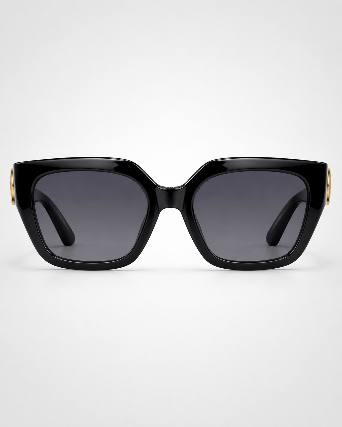 CD Black Gold Oversized Square Sunglasses