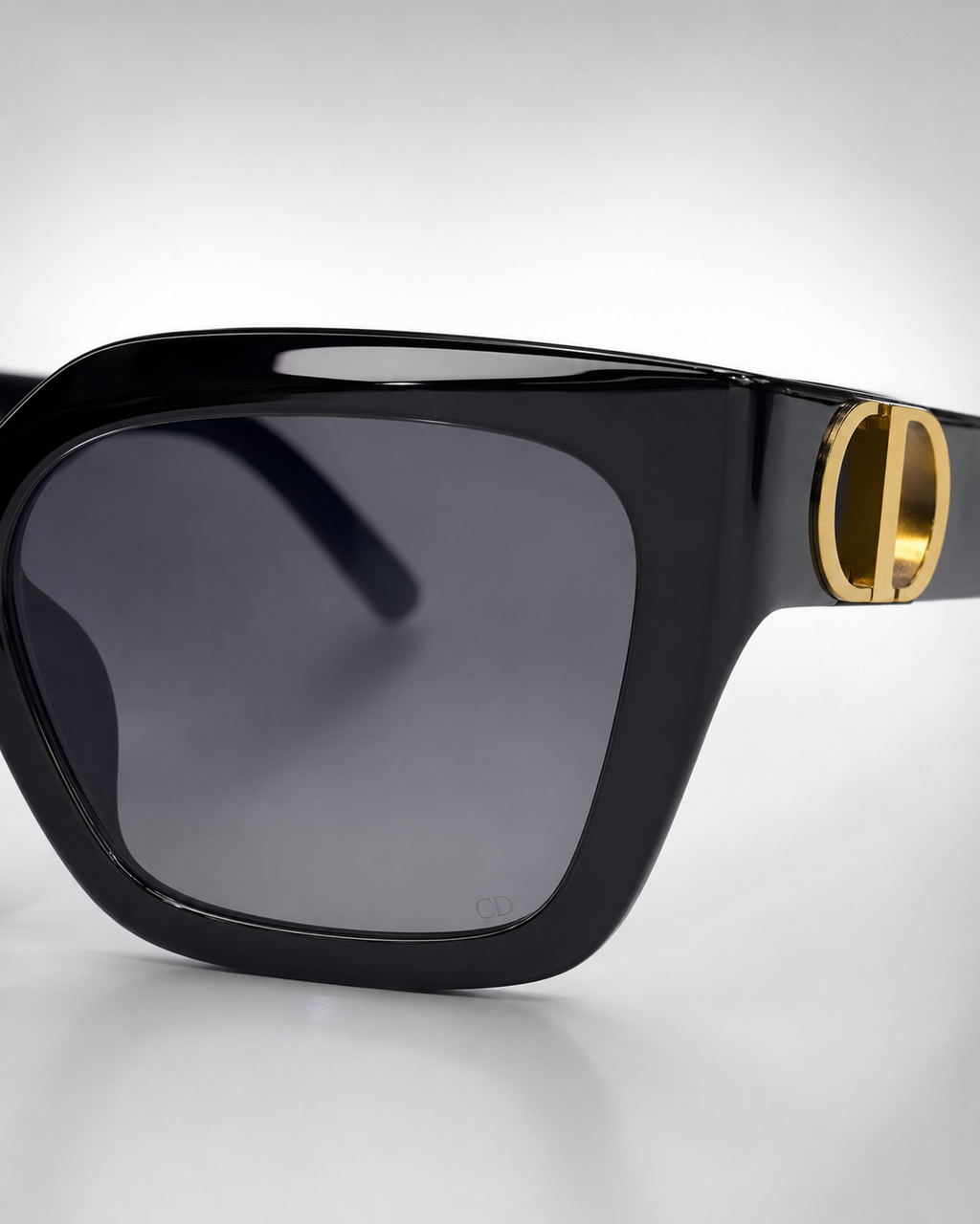 CD Black Gold Oversized Square Sunglasses