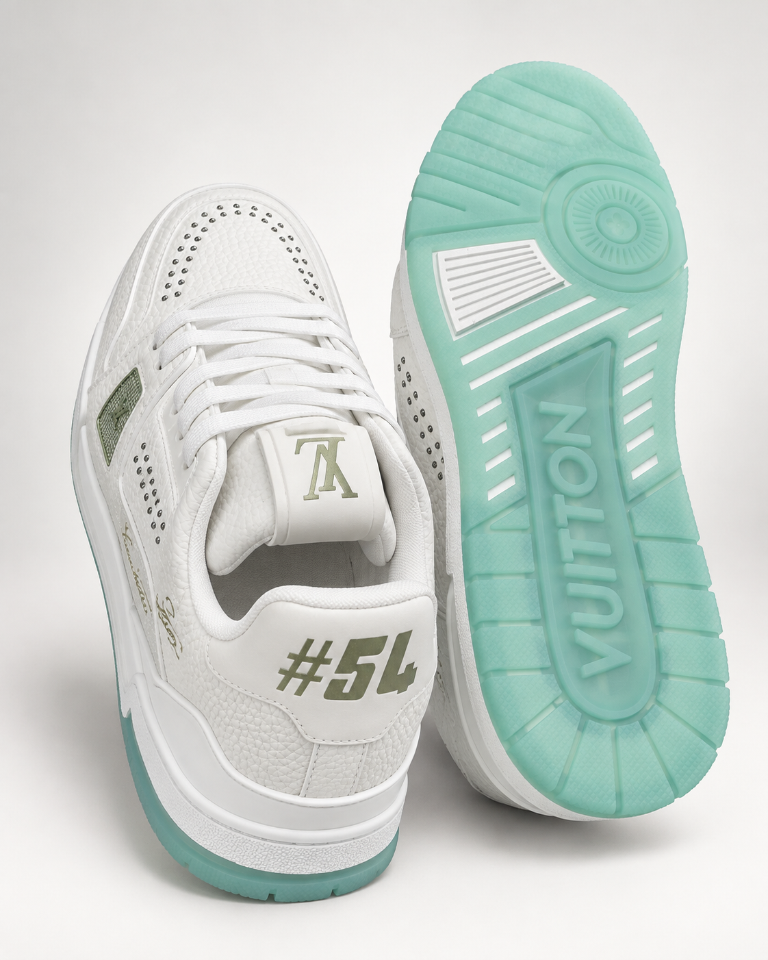 Women’s White & Mint Studded Sneakers - Codex Image 22 Sept 2026, 14 43 32