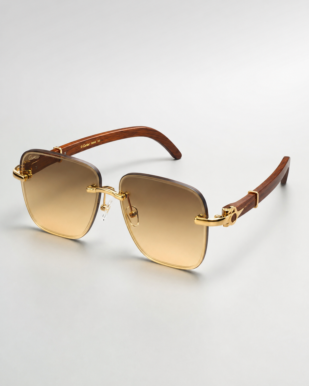 CR Double-Rim Amber Square Sunglasses