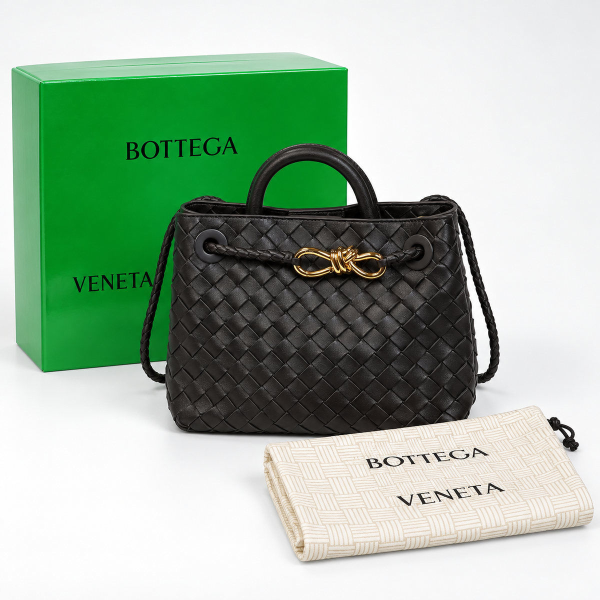 BV Black Woven Top-Handle Bag - product image 3
