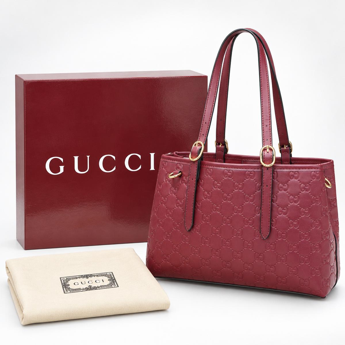 GG Burgundy Monogram Tote Bag - product image 3