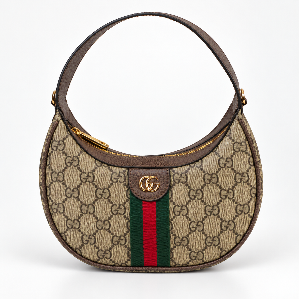 GG Beige & Brown Monogram Crescent Bag - product image 2