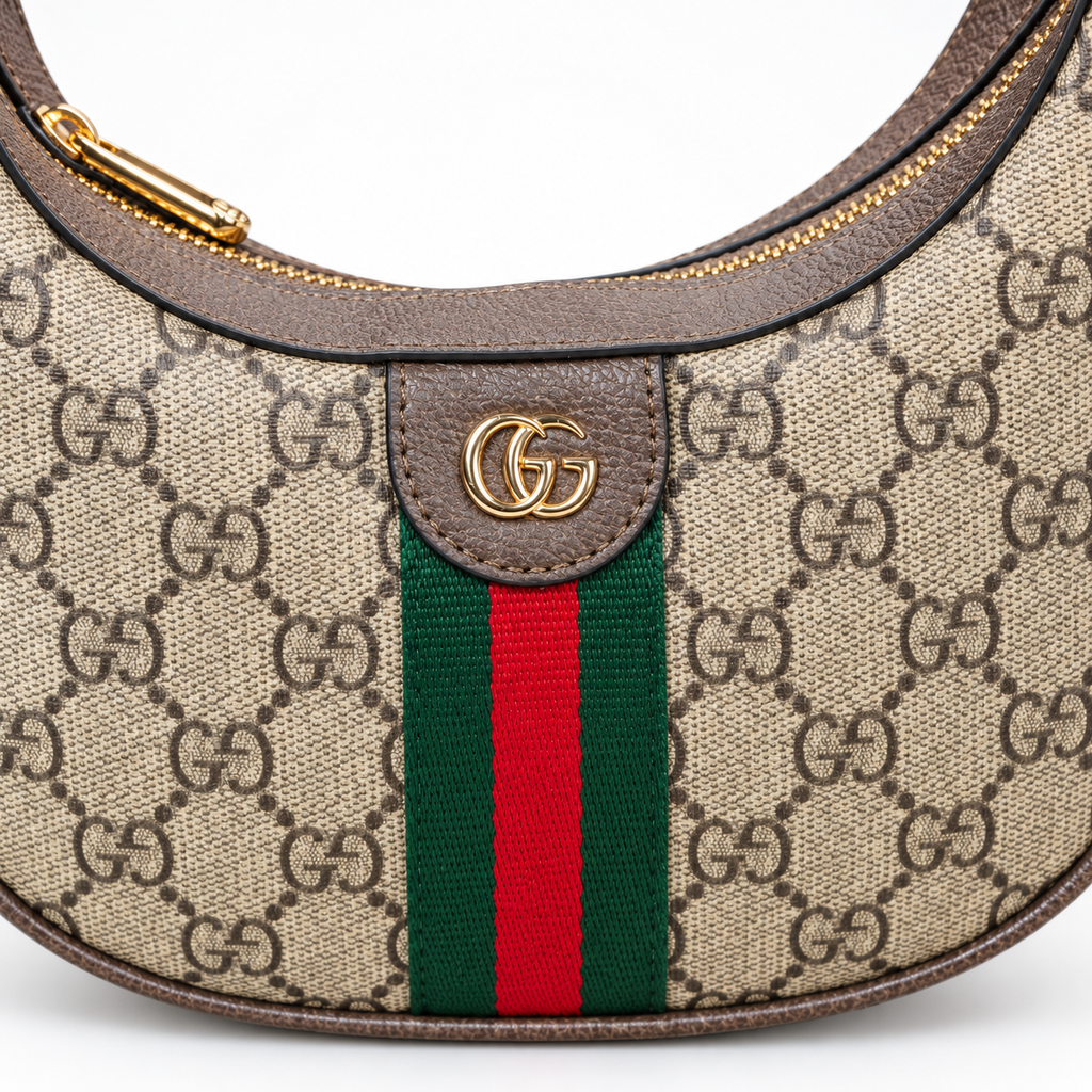 GG Beige & Brown Monogram Crescent Bag - product image 7