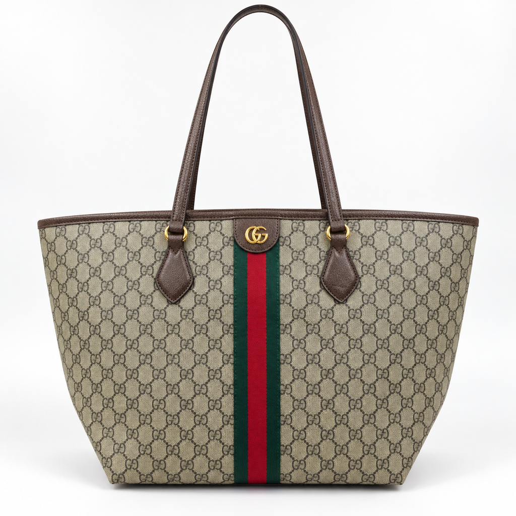 GG Beige Monogram Web-Stripe Tote - product image 2