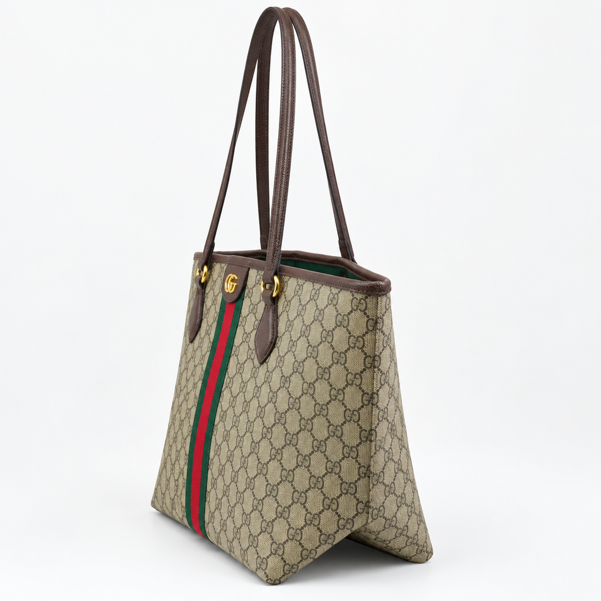 GG Beige Monogram Web-Stripe Tote - product image 4