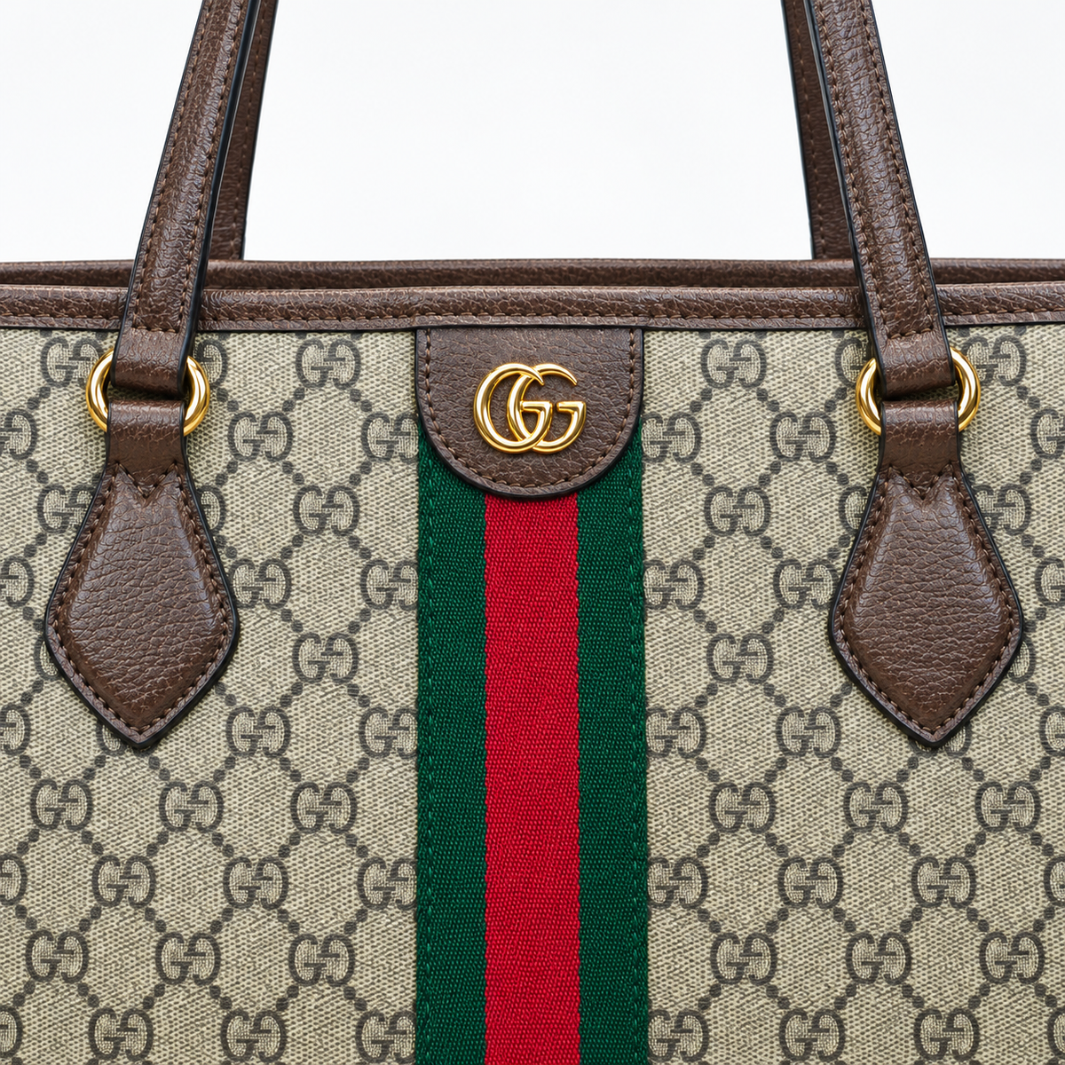 GG Beige Monogram Web-Stripe Tote - product image 7