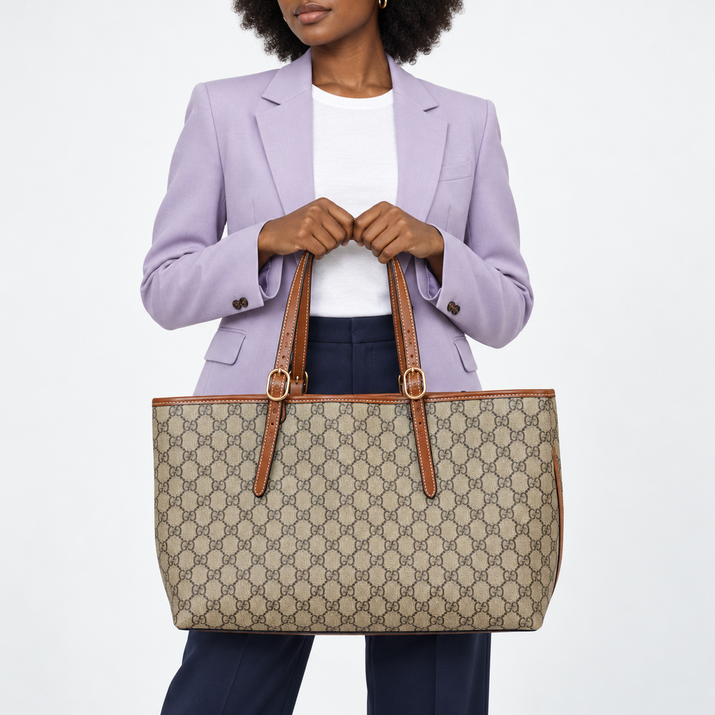 GG Beige Monogram Tote - main image