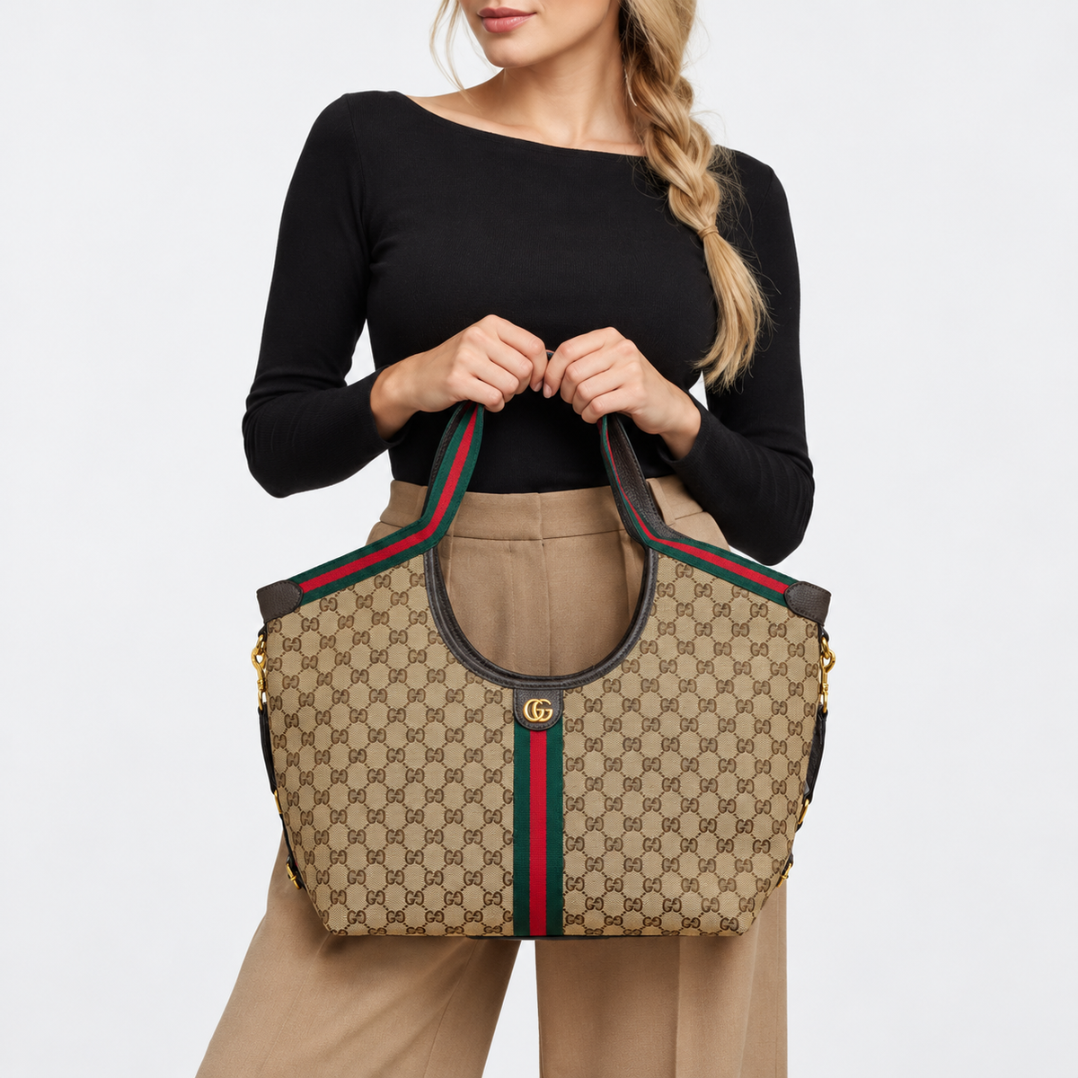 GG Beige Monogram Tote Bag - main image