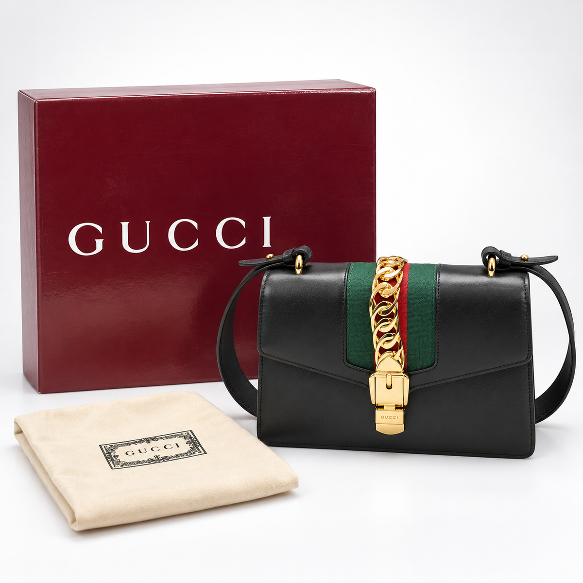 GG Black Web-Stripe Shoulder Bag - product image 3