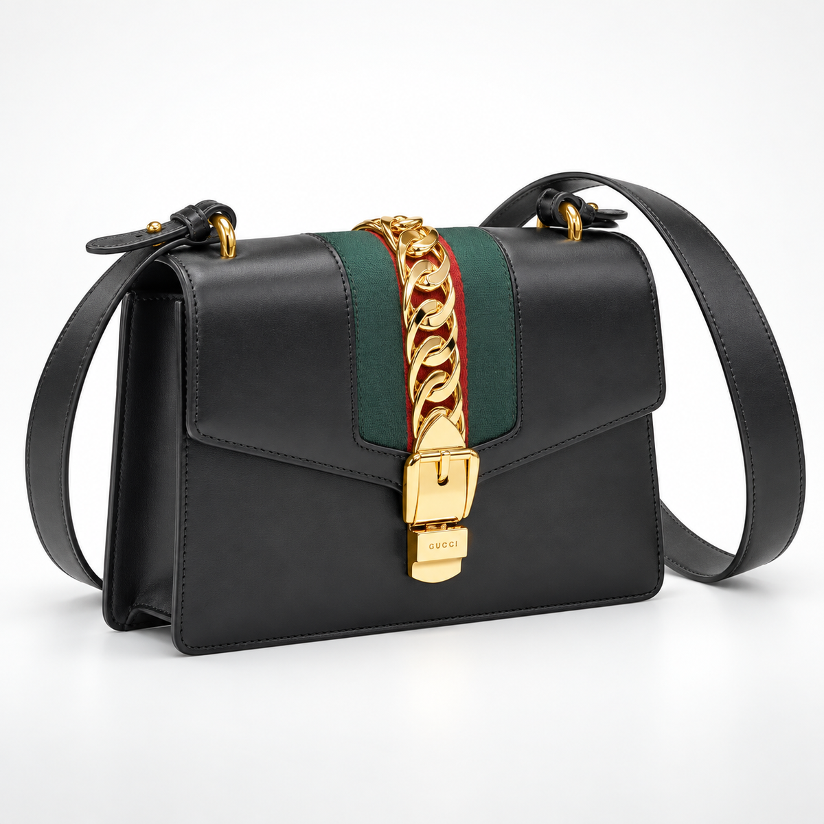 GG Black Web-Stripe Shoulder Bag - product image 4