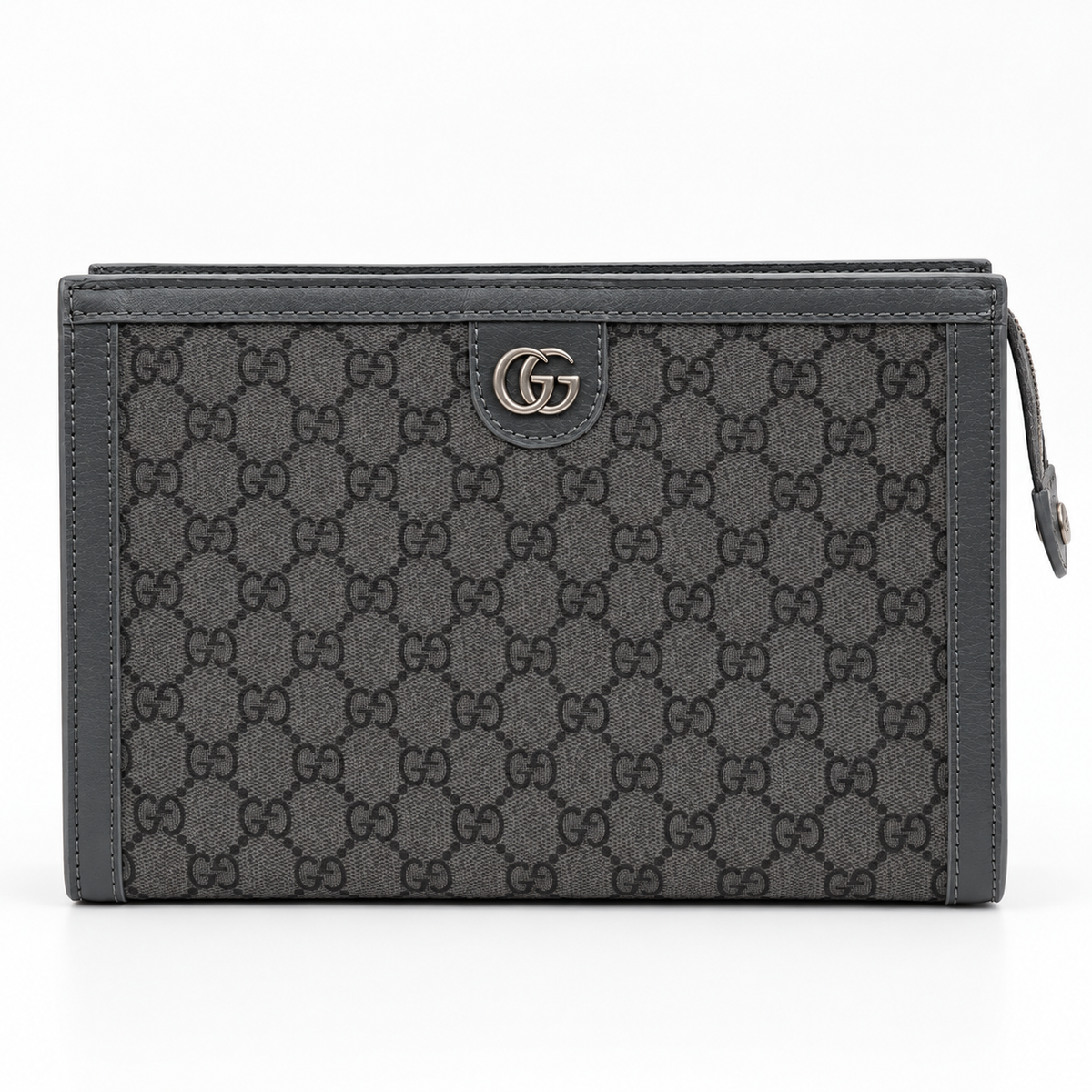 GG Charcoal Monogram Men’s Clutch - image 2