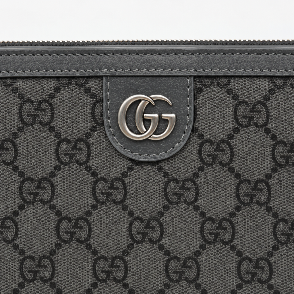 GG Charcoal Monogram Men’s Clutch - image 7