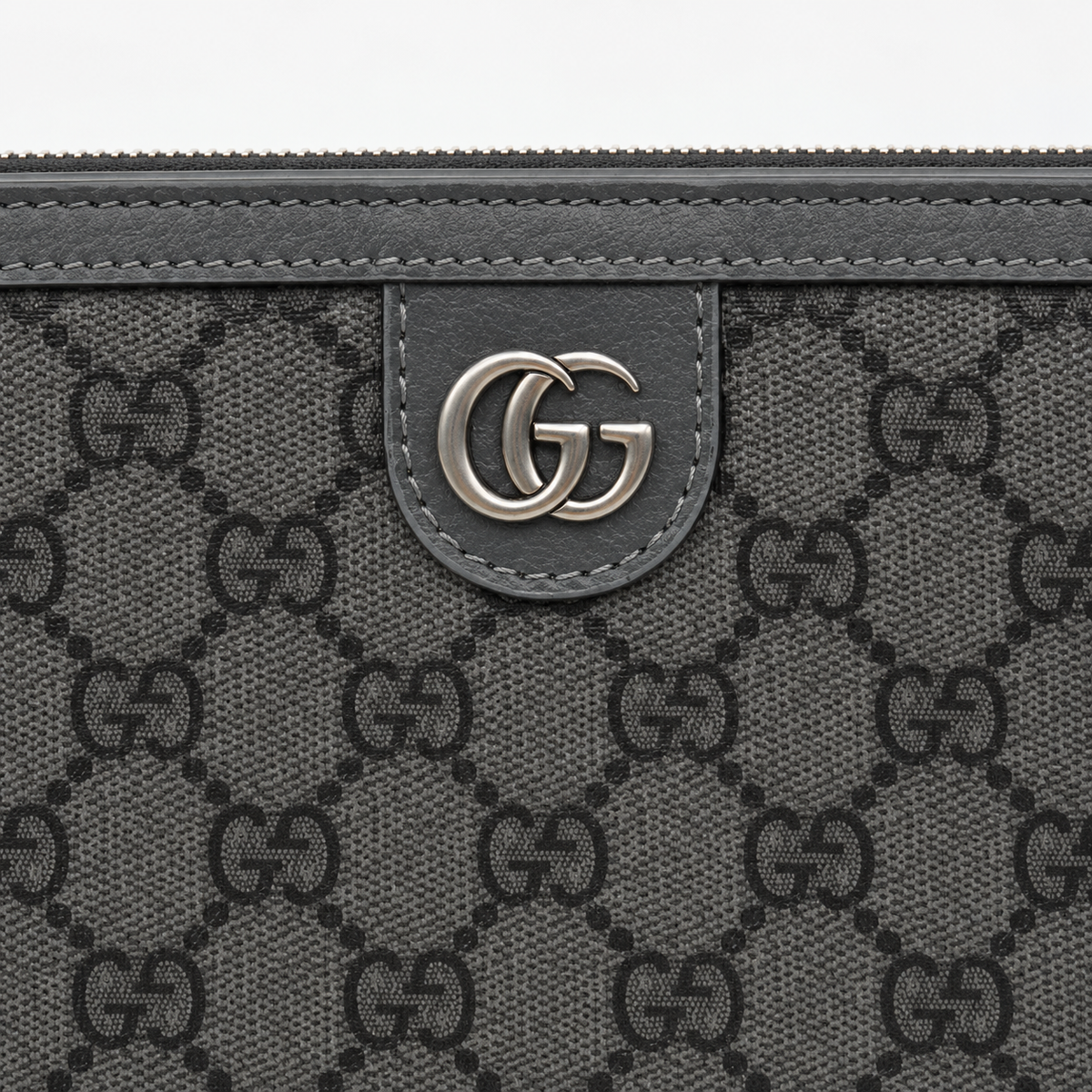 GG Charcoal Monogram Men’s Clutch - image 7