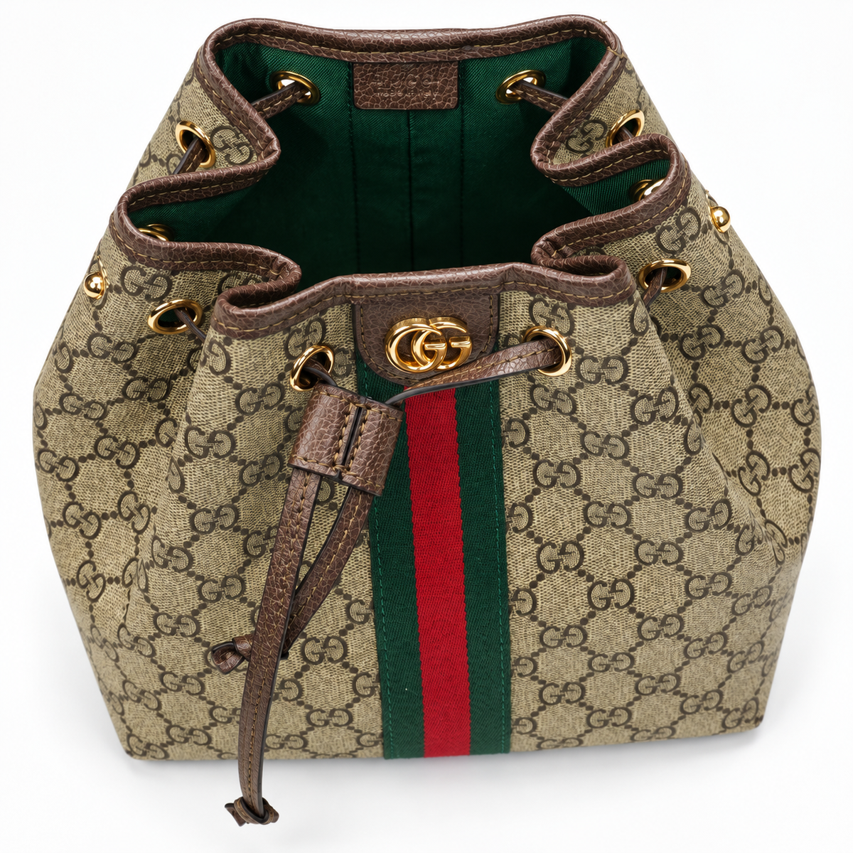 GG Beige Monogram Drawstring Bucket Bag - image 5