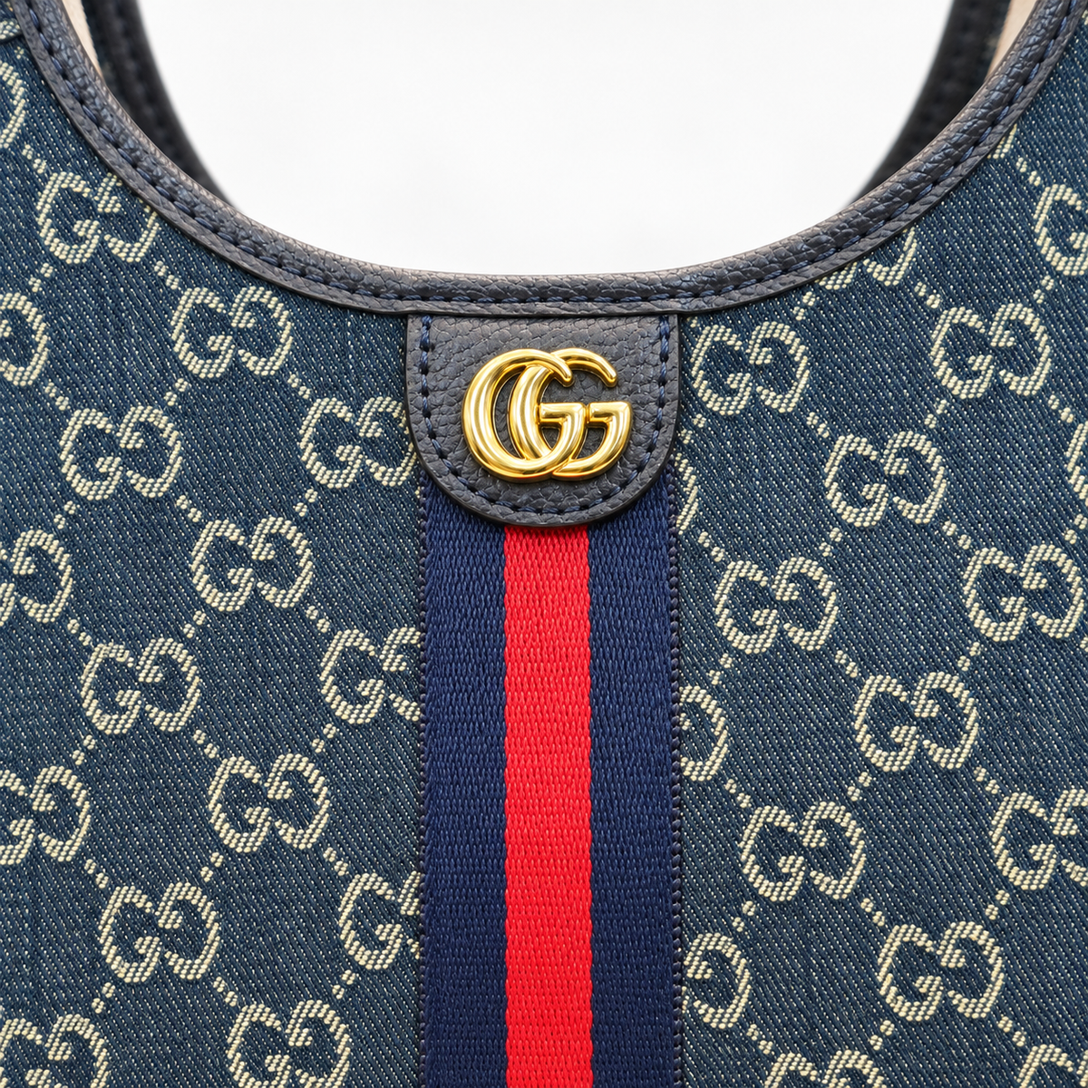 GG Navy Monogram Tote Bag - image 6