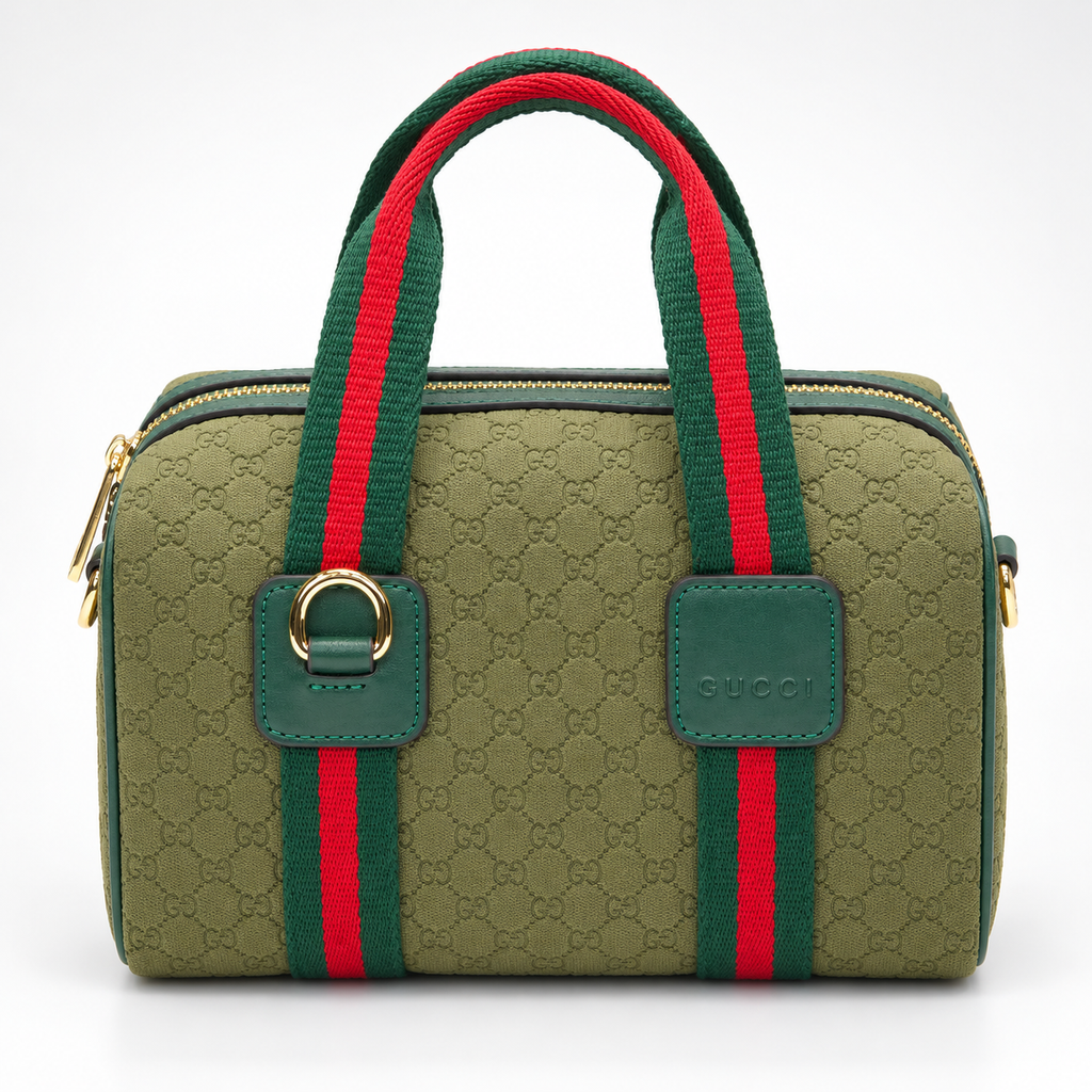 GG Olive Green Monogram Boston Bag - image 2