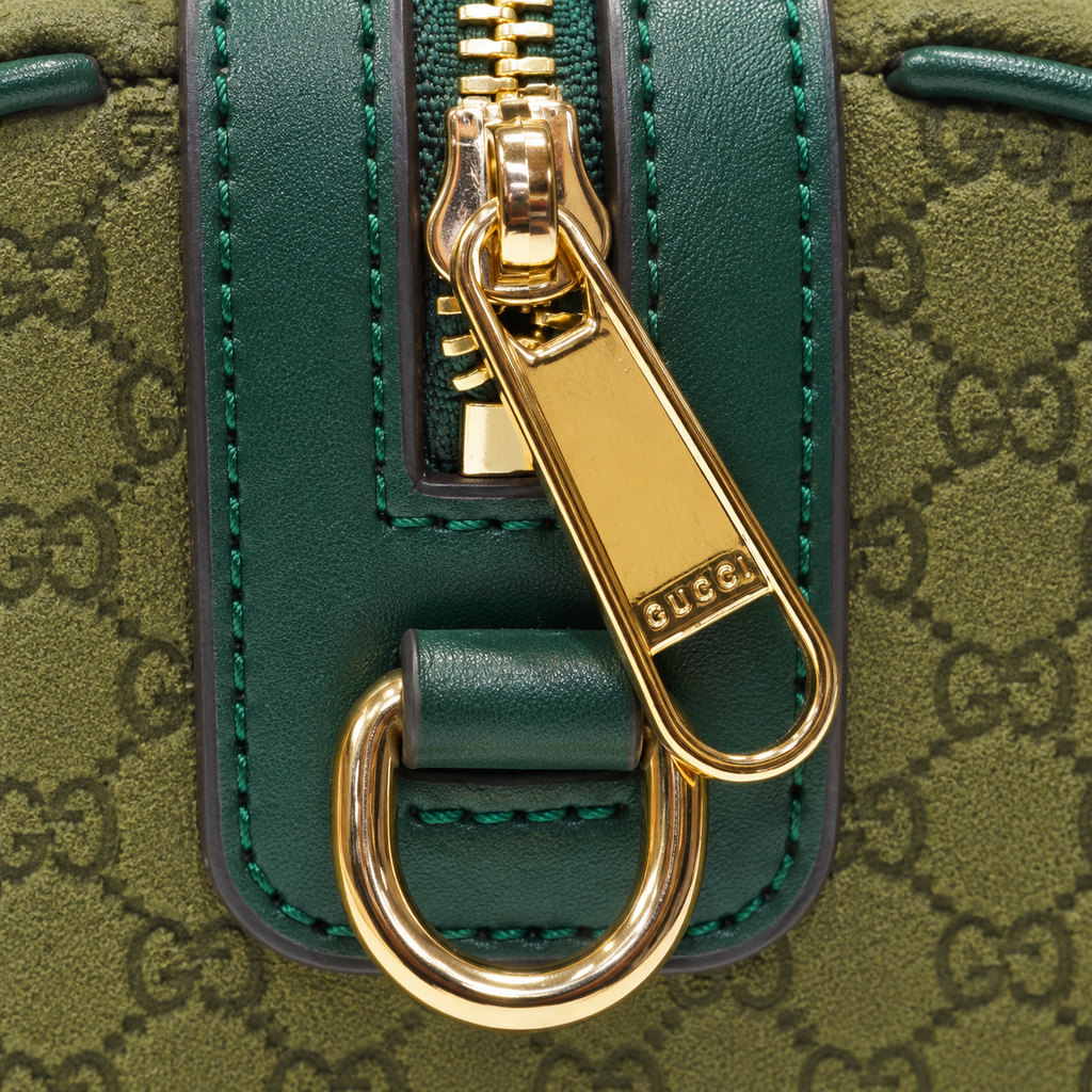 GG Olive Green Monogram Boston Bag - image 6