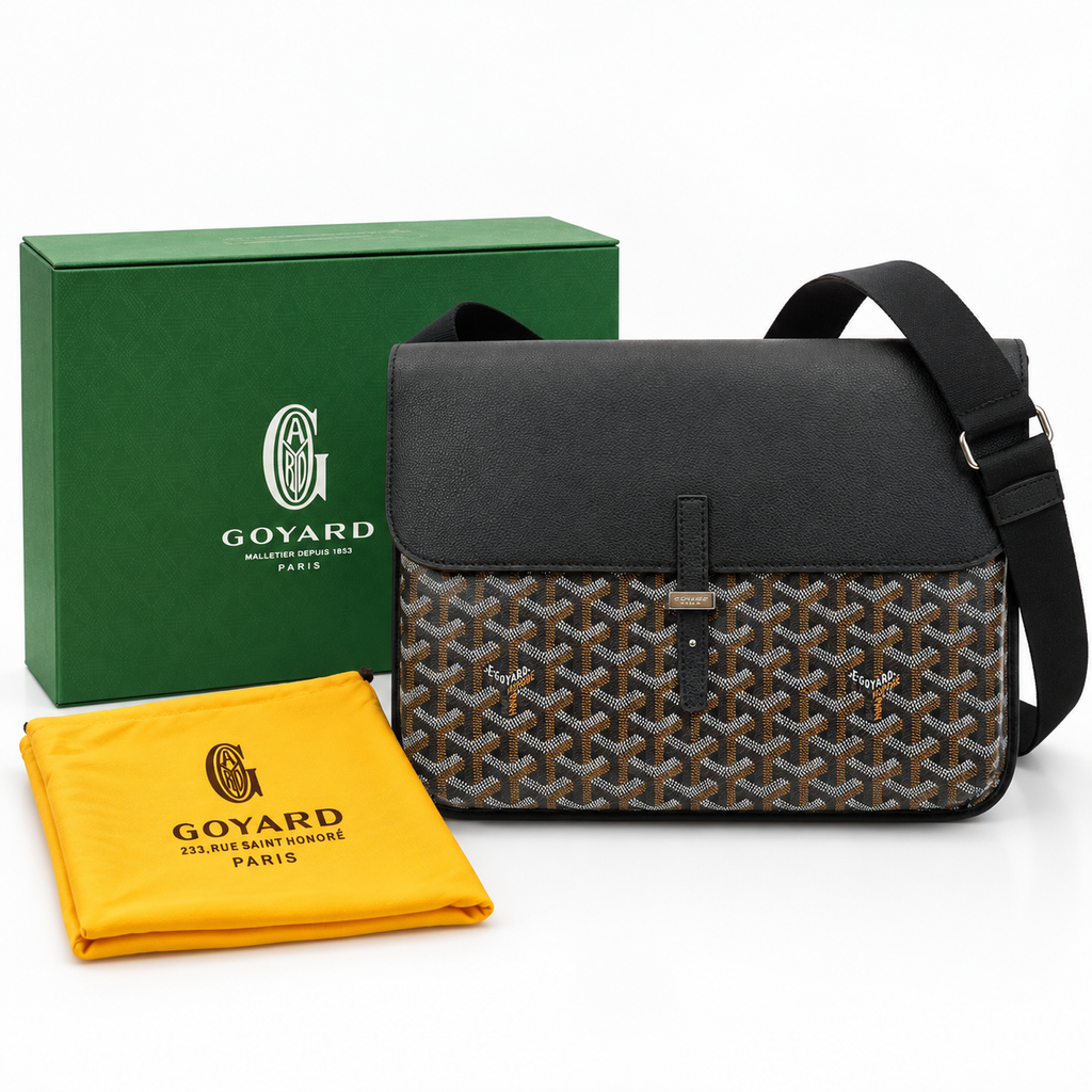GY Black Monogram Men’s Messenger Bag - image 3