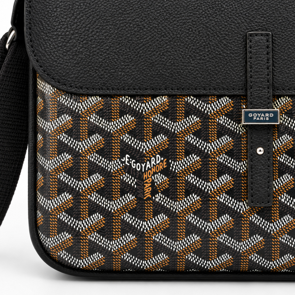 GY Black Monogram Men’s Messenger Bag - image 6