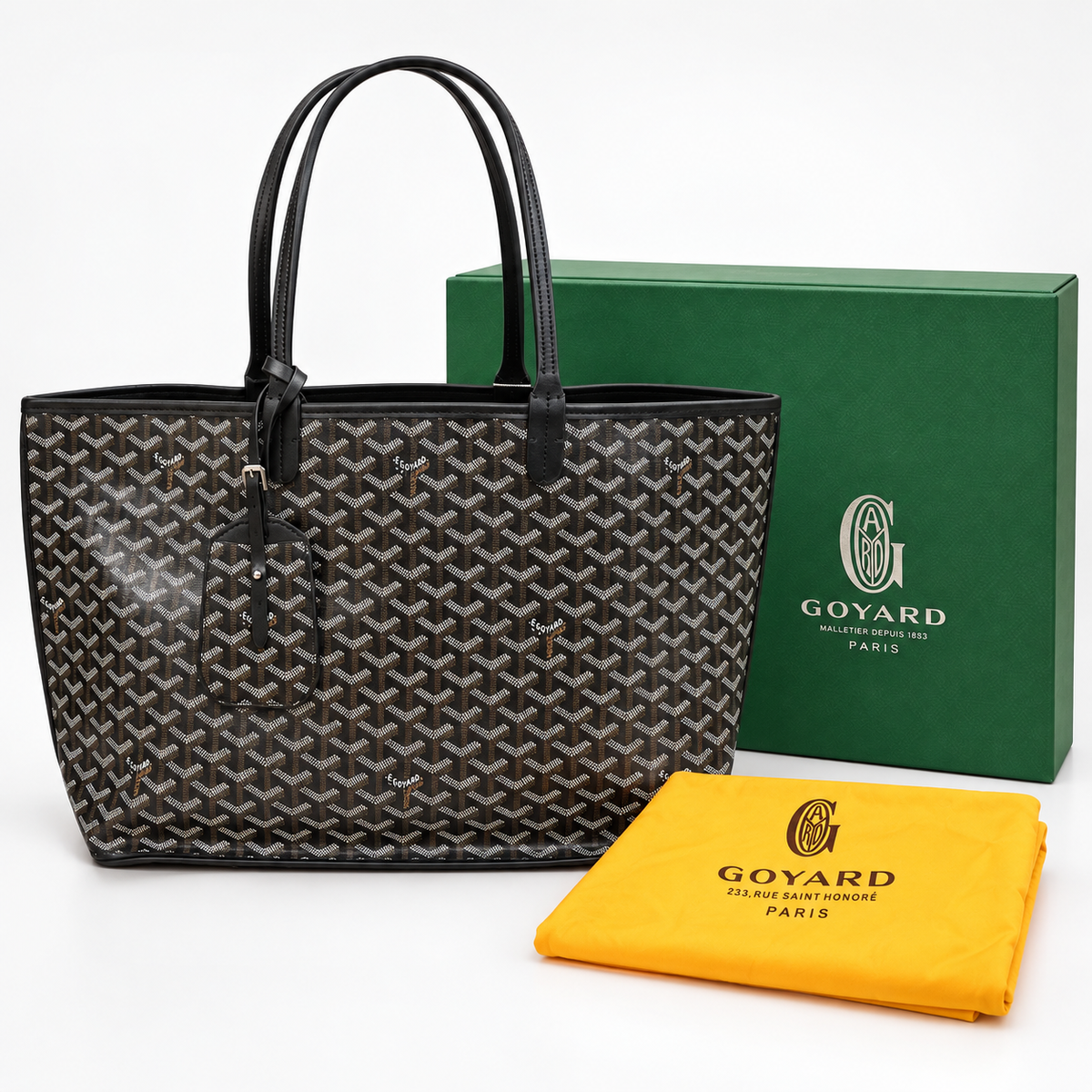 GY Black Monogram Tote Bag - image 3