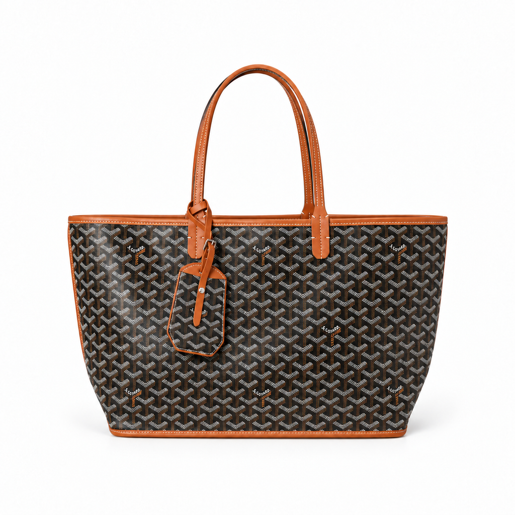 GY Black & Tan Monogram Tote Bag - image 2
