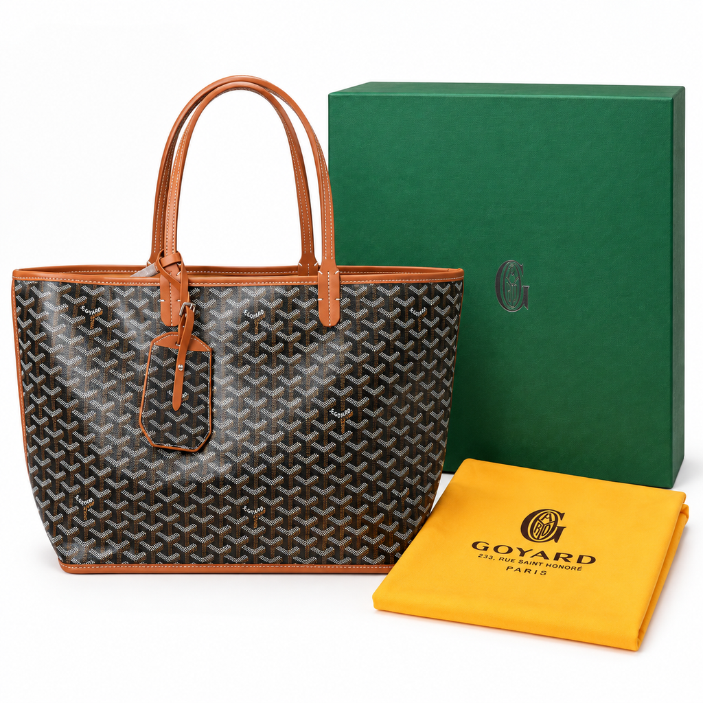 GY Black & Tan Monogram Tote Bag - image 3
