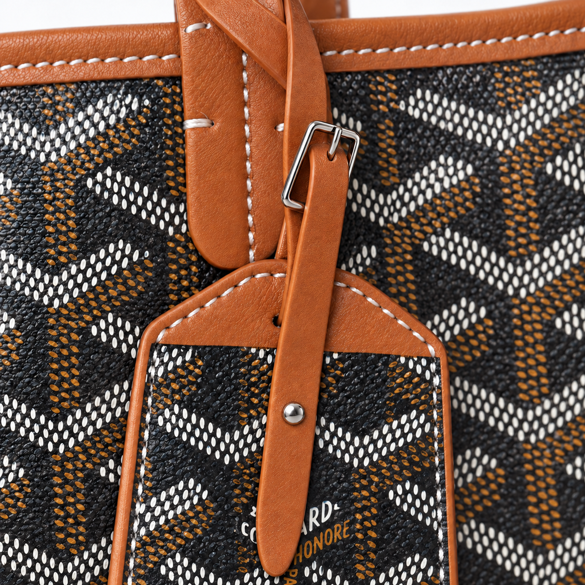 GY Black & Tan Monogram Tote Bag - image 6