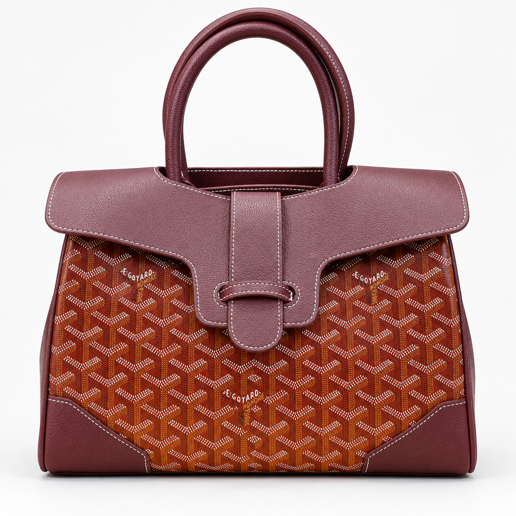GY Burgundy Chevron Top-Handle Bag - image 2