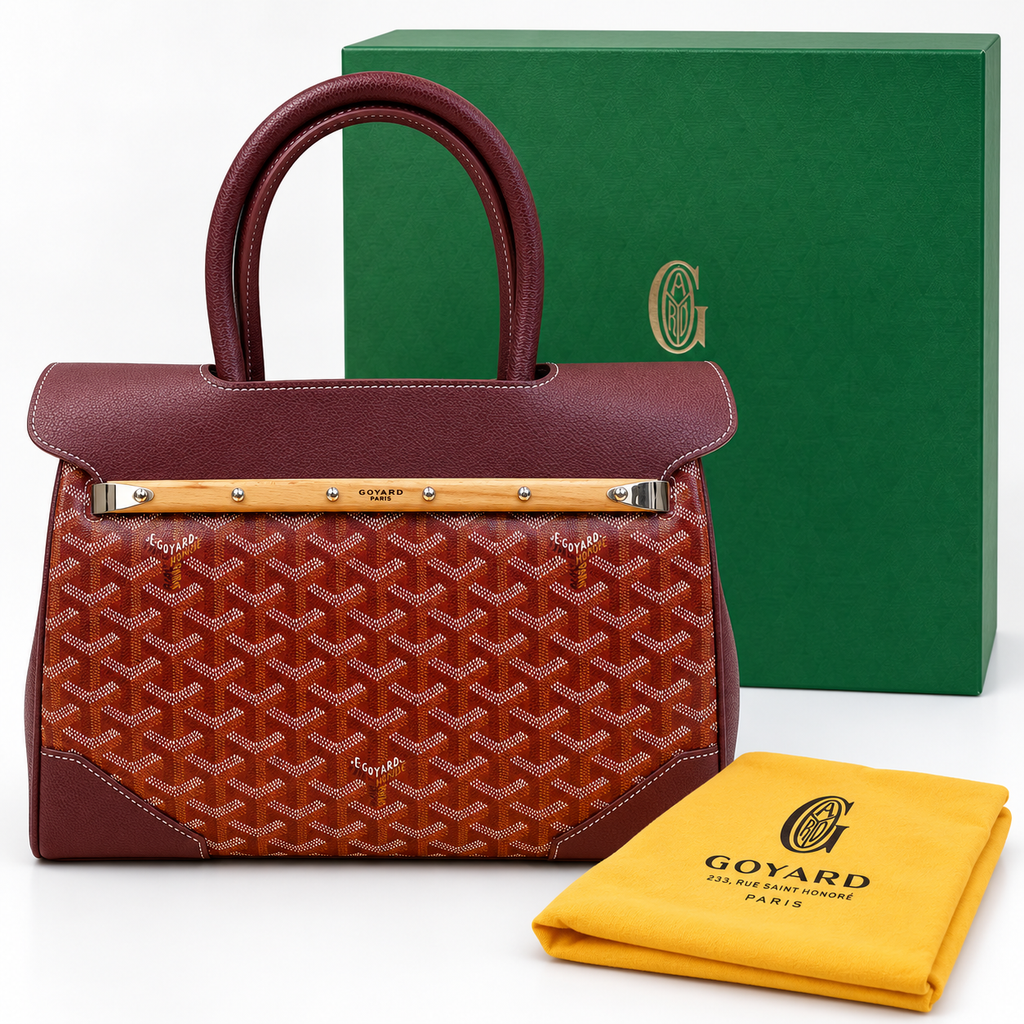 GY Burgundy Chevron Top-Handle Bag - image 3