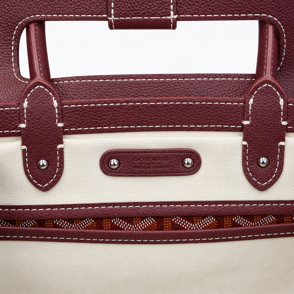 GY Burgundy Chevron Top-Handle Bag - image 5