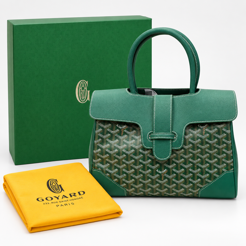 GY Green Chevron Top-Handle Bag - image 3