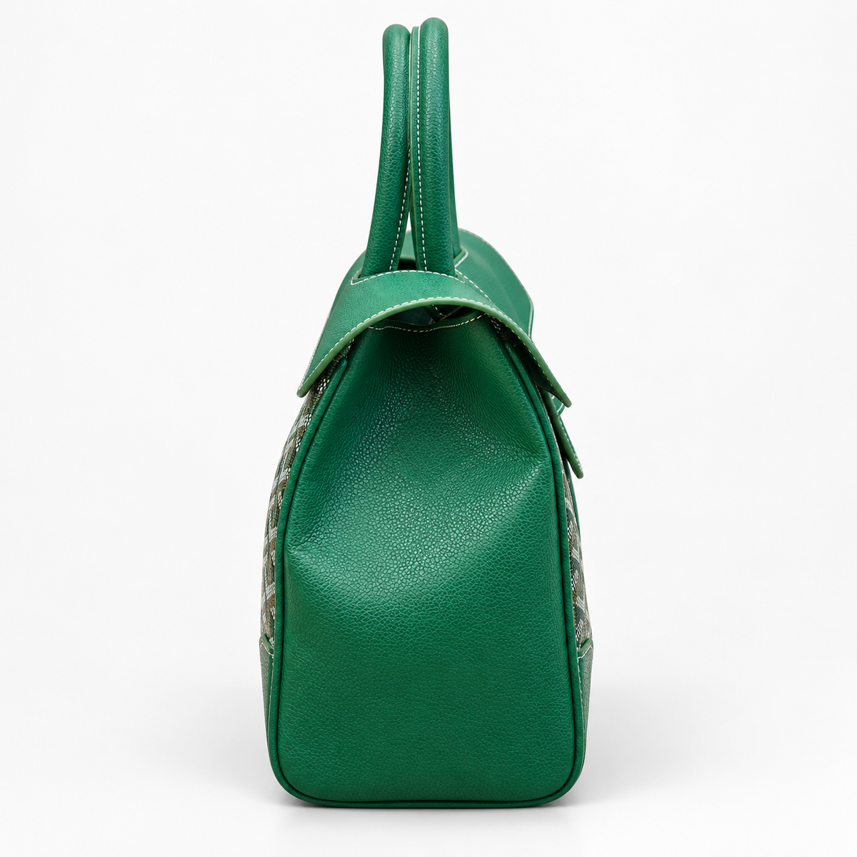 GY Green Chevron Top-Handle Bag - image 4