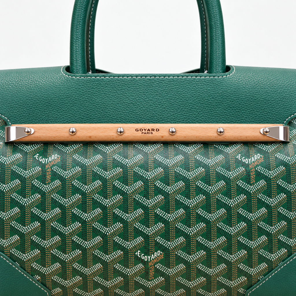 GY Green Chevron Top-Handle Bag - image 6