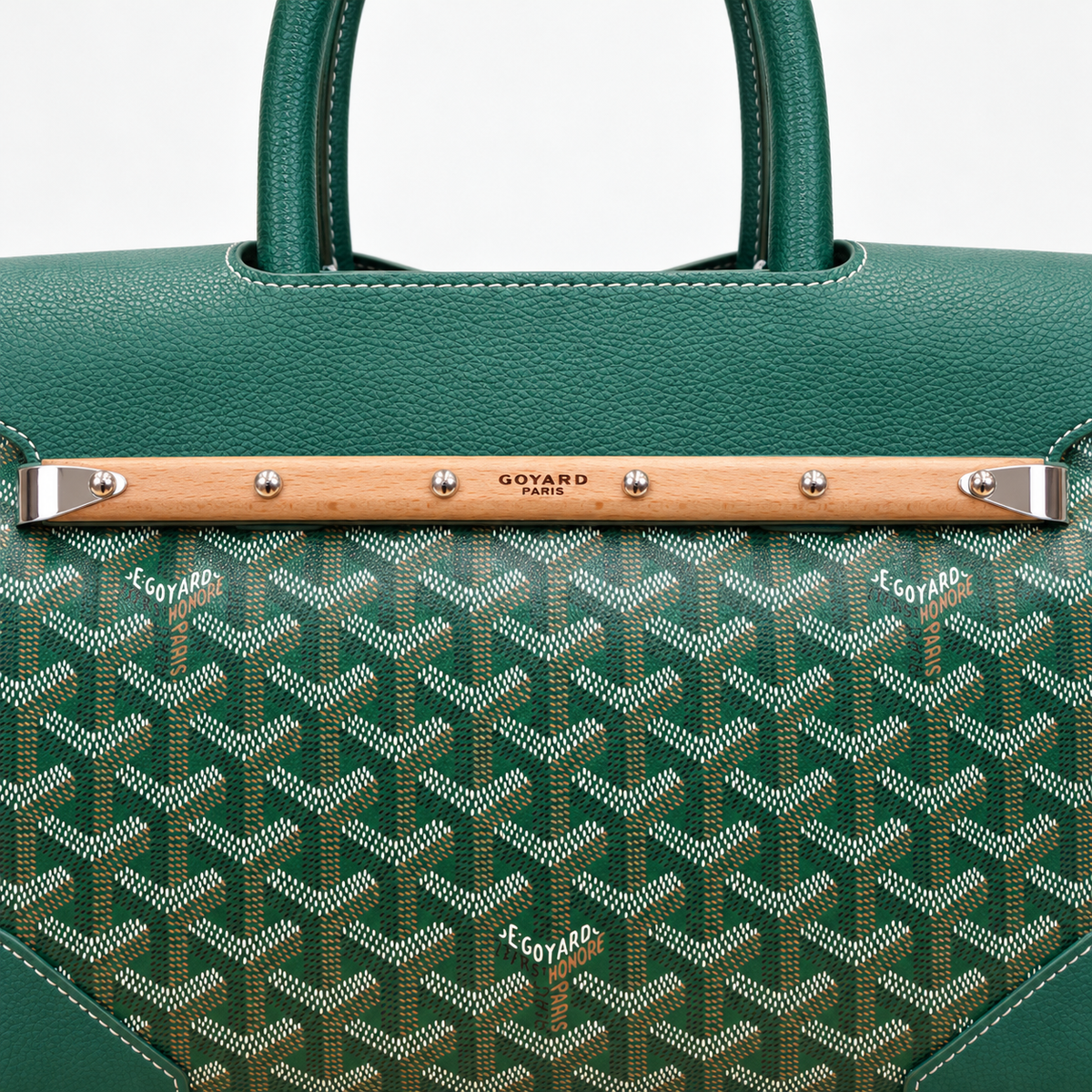 GY Green Chevron Top-Handle Bag - image 6