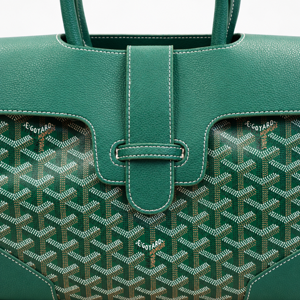 GY Green Chevron Top-Handle Bag - image 7