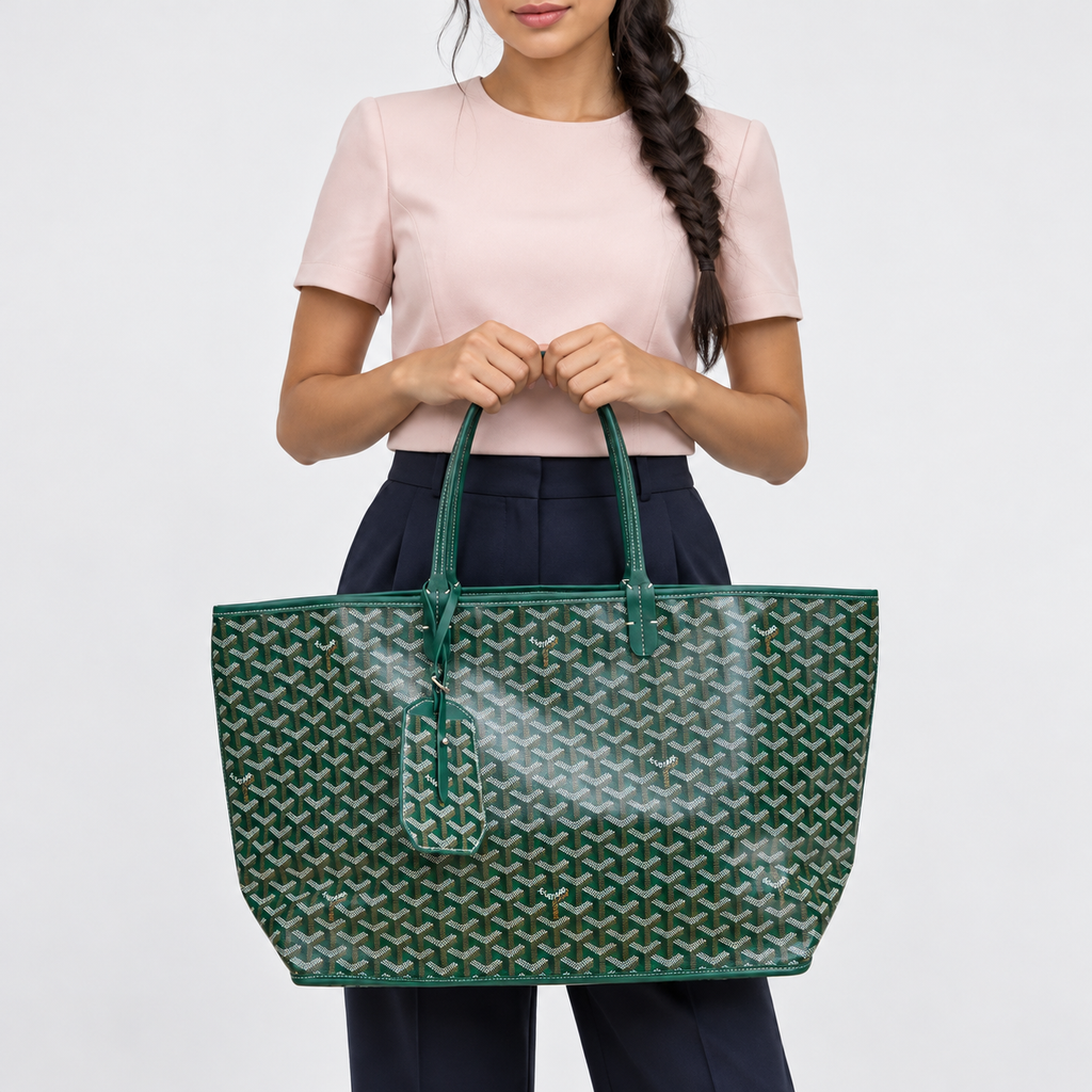 GY Green Monogram Tote Bag - image 1