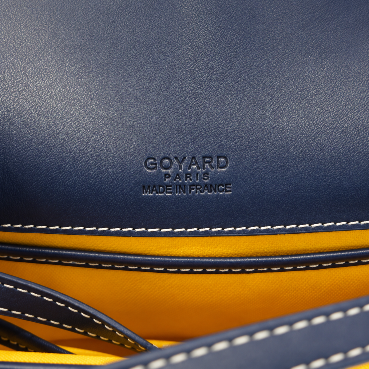 GY Navy Monogram Saddle Shoulder Bag - image 5