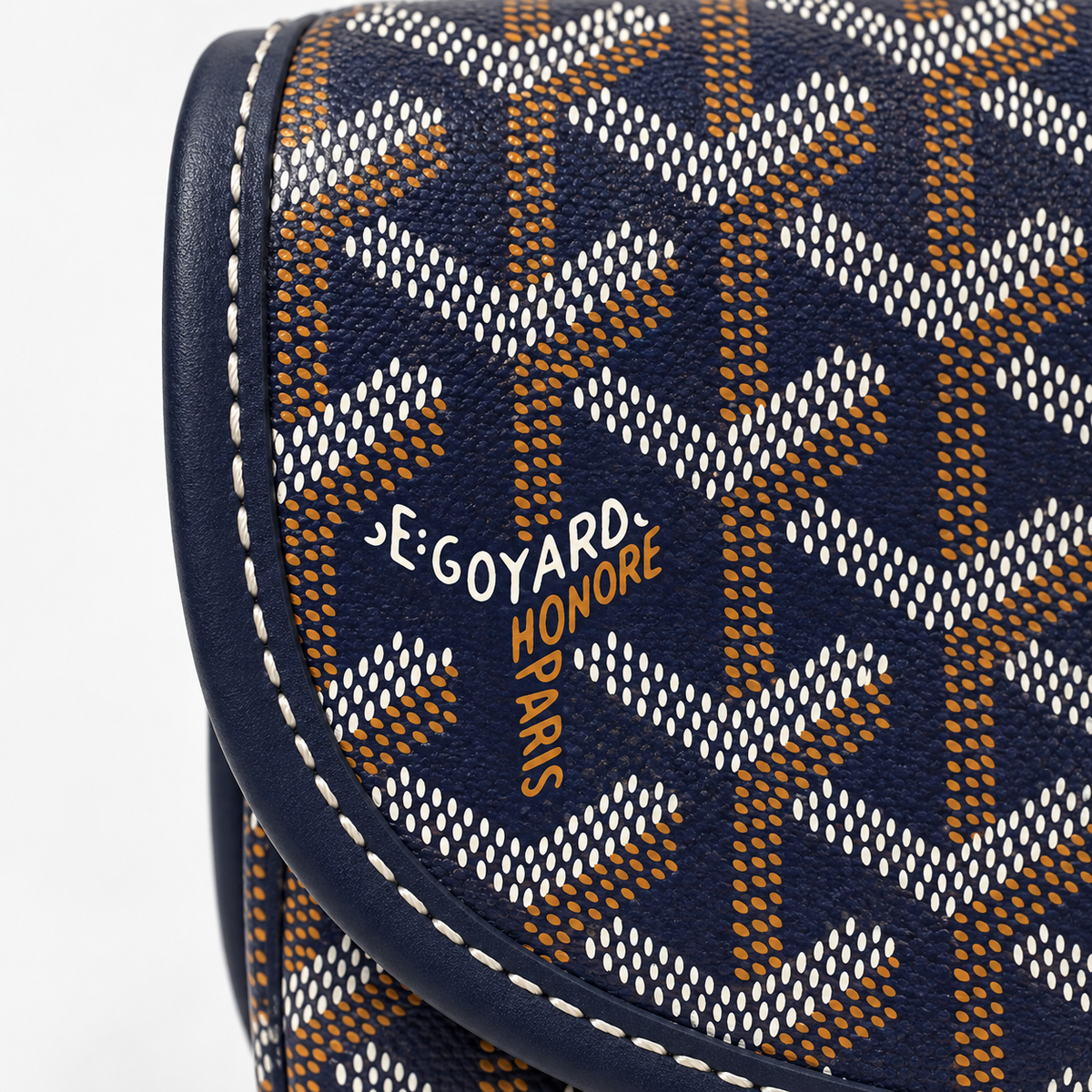 GY Navy Monogram Saddle Shoulder Bag - image 7