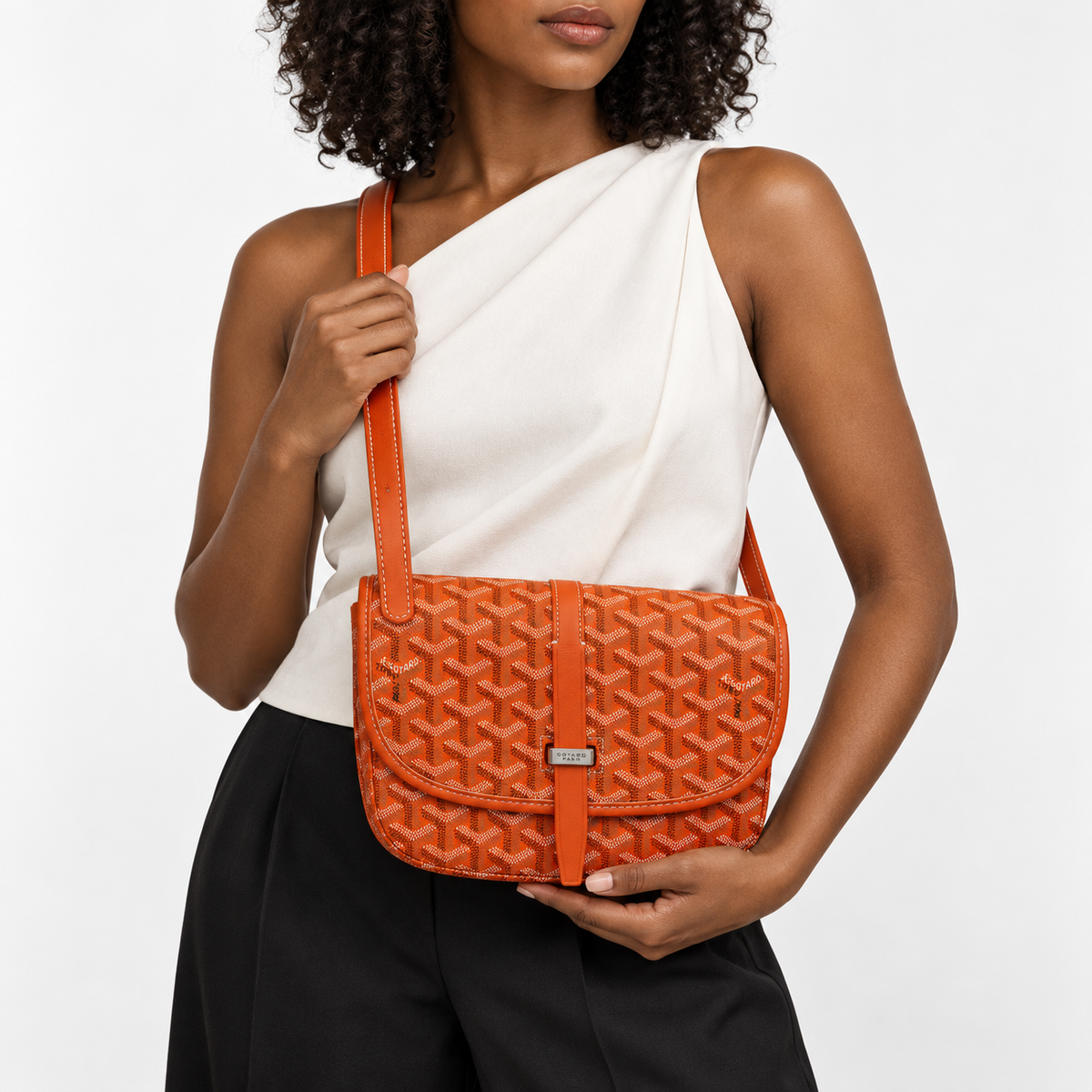 GY Orange Monogram Shoulder Bag - image 1