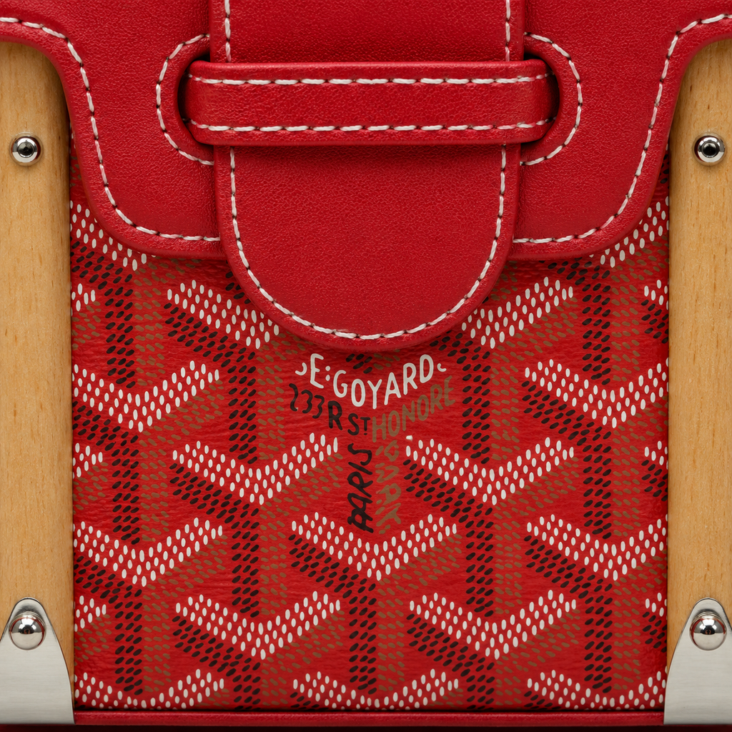 GY Red Monogram Wood-Handle Bag - image 7