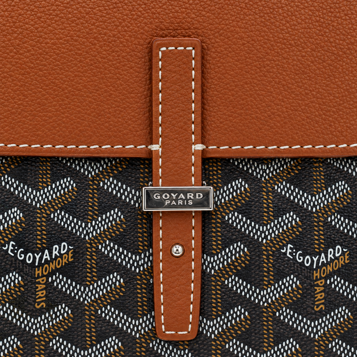 GY Tan & Black Monogram Messenger Bag - image 6