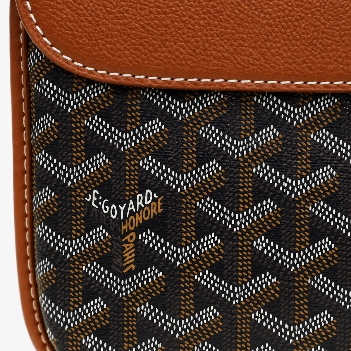 GY Tan & Black Monogram Messenger Bag - image 7
