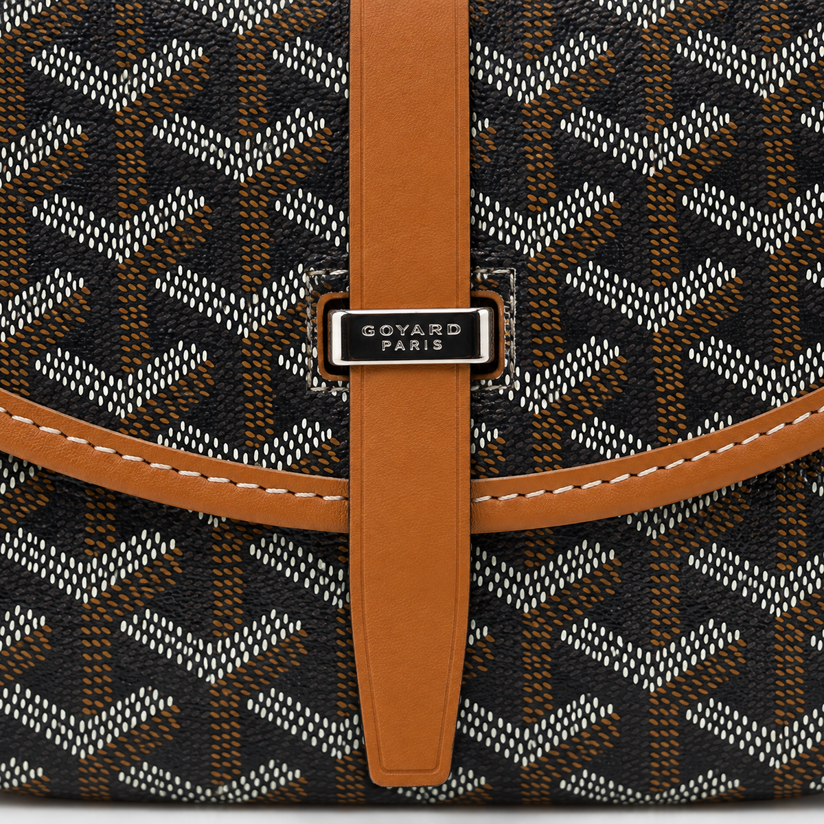 GY Tan & Black Monogram Shoulder Bag - image 6