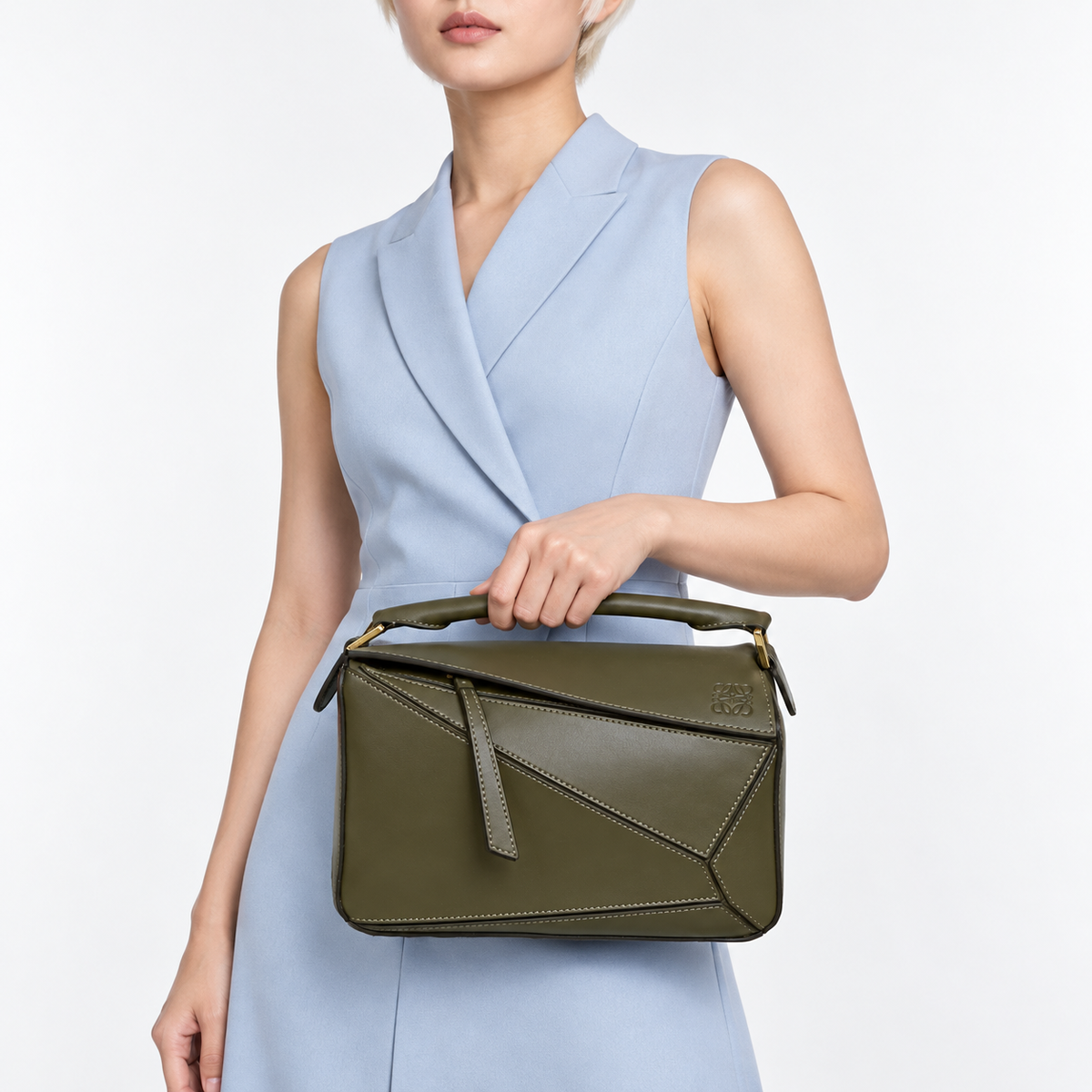 LOEWE Olive Geometric Top-Handle Bag - image 1