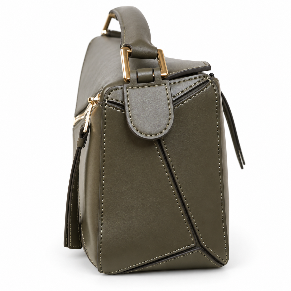 LOEWE Olive Geometric Top-Handle Bag - image 4